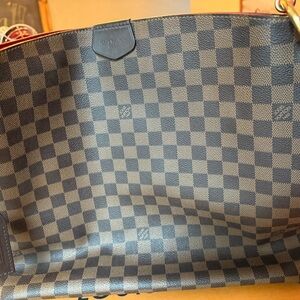Elegant Blue Checkered Tote Bag